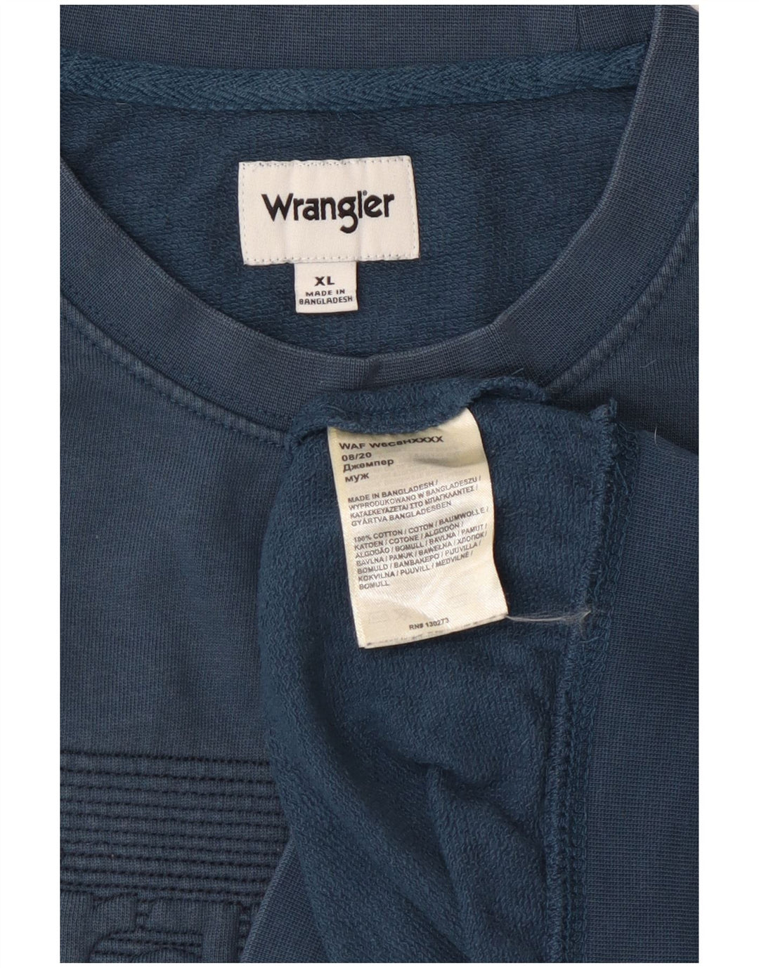 WRANGLER Grafisk sweatshirt til mænd XL Blå bomuld