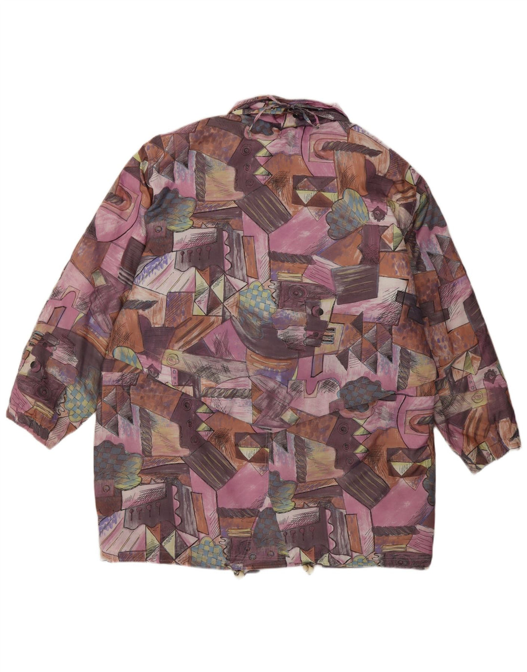 Vintage Dame Loose Fit Utility Jacket UK 18 XL Flerfarvet Patchwork