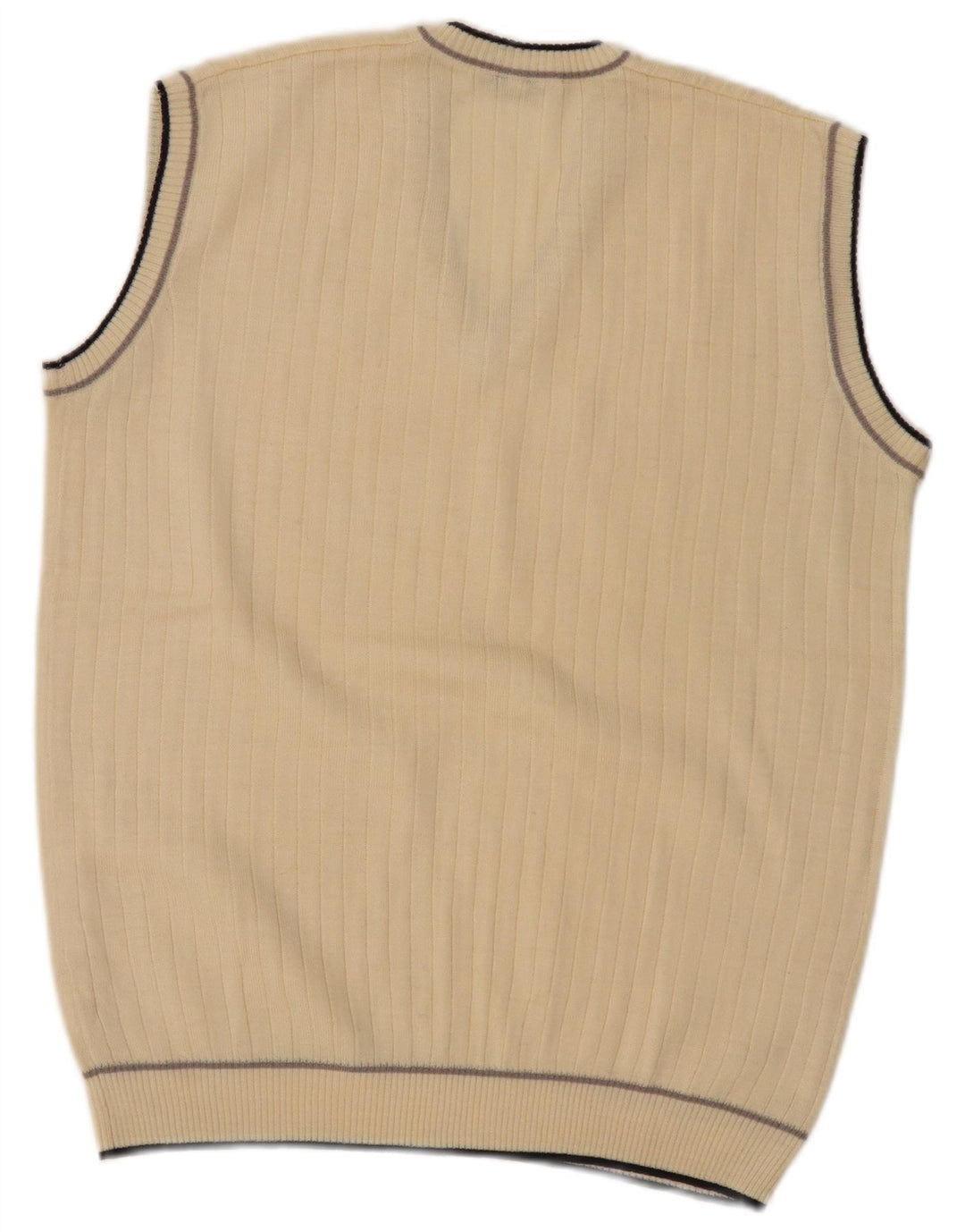 Vintage Herrevest Tank Top IT 52 Stor Beige Polyacryl
