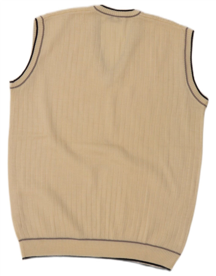 Vintage Herrevest Tank Top IT 52 Stor Beige Polyacryl