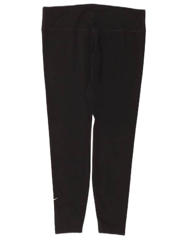 NIKE Dame Dri Fit Leggings UK 18 XL Sort Polyester