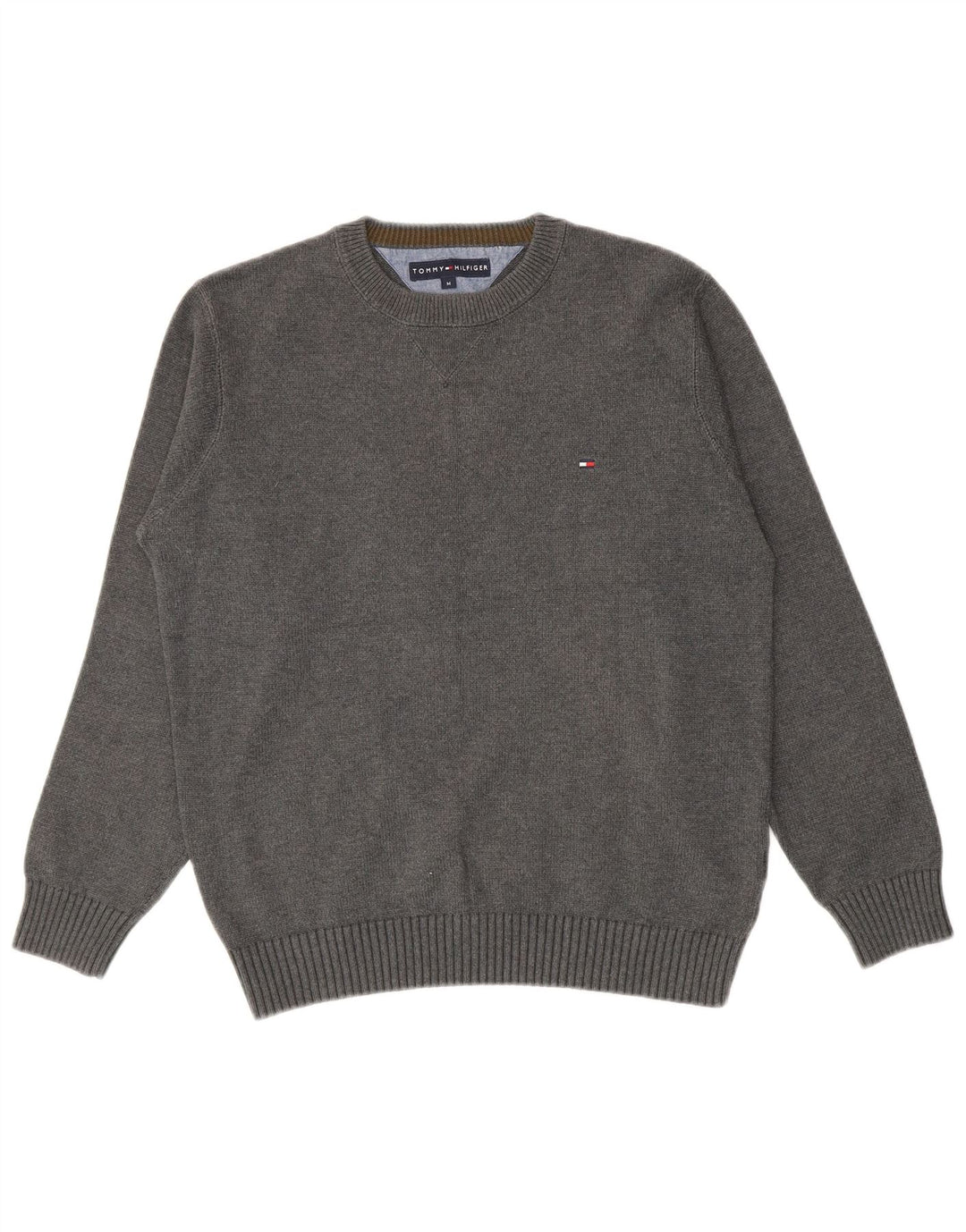 Tommy Hilfiger Herre Crew Neck Jumper Sweater Medium Grå Bomuld