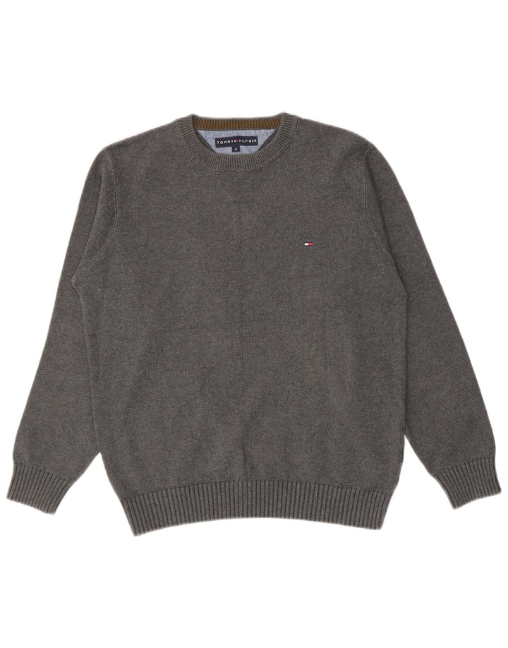 Tommy Hilfiger Herre Crew Neck Jumper Sweater Medium Grå Bomuld
