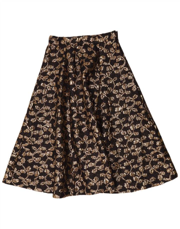 Vintage A-line nederdel til kvinder W30 Medium Black Floral