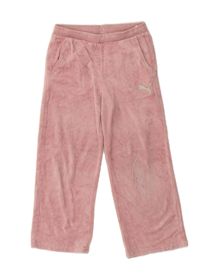PUMA Girls Tracksuit Trousers 9-10 Years Pink Polyester Vintage Puma and Second-Hand Puma from Messina Hembry 