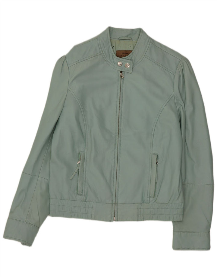 Conbipel Dame Læder Biker Jacket IT 44 Medium Grønt Læder