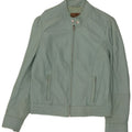 Conbipel Dame Læder Biker Jacket IT 44 Medium Grønt Læder
