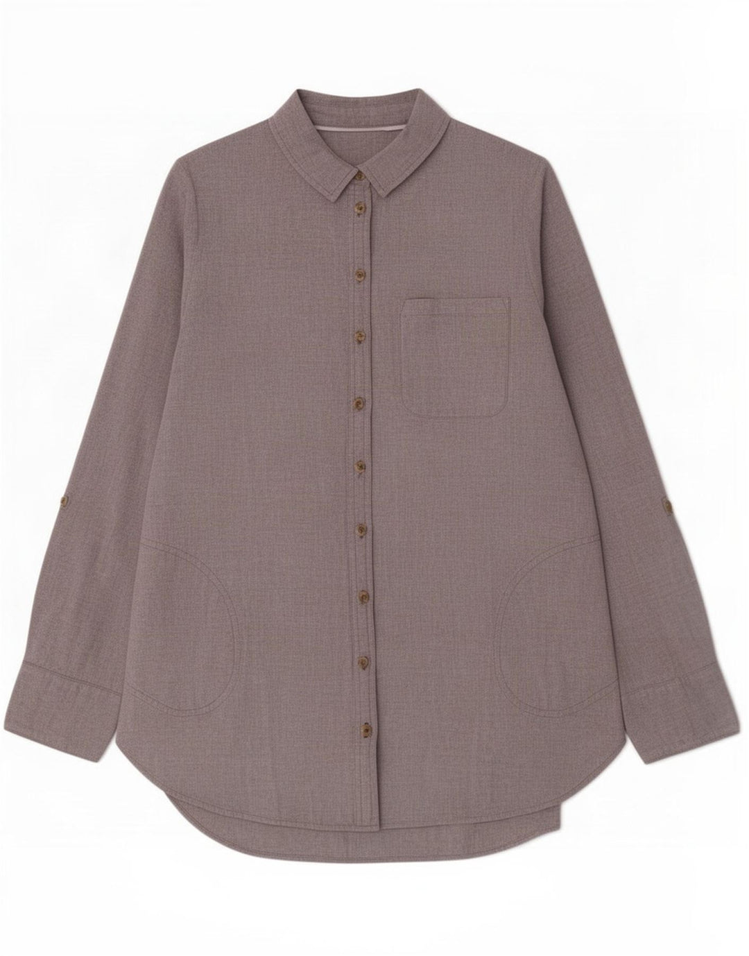 Fat Face Dameskjorte UK 12 Medium Grey Bomuld