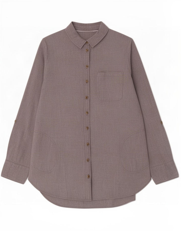 Fat Face Dameskjorte UK 12 Medium Grey Bomuld