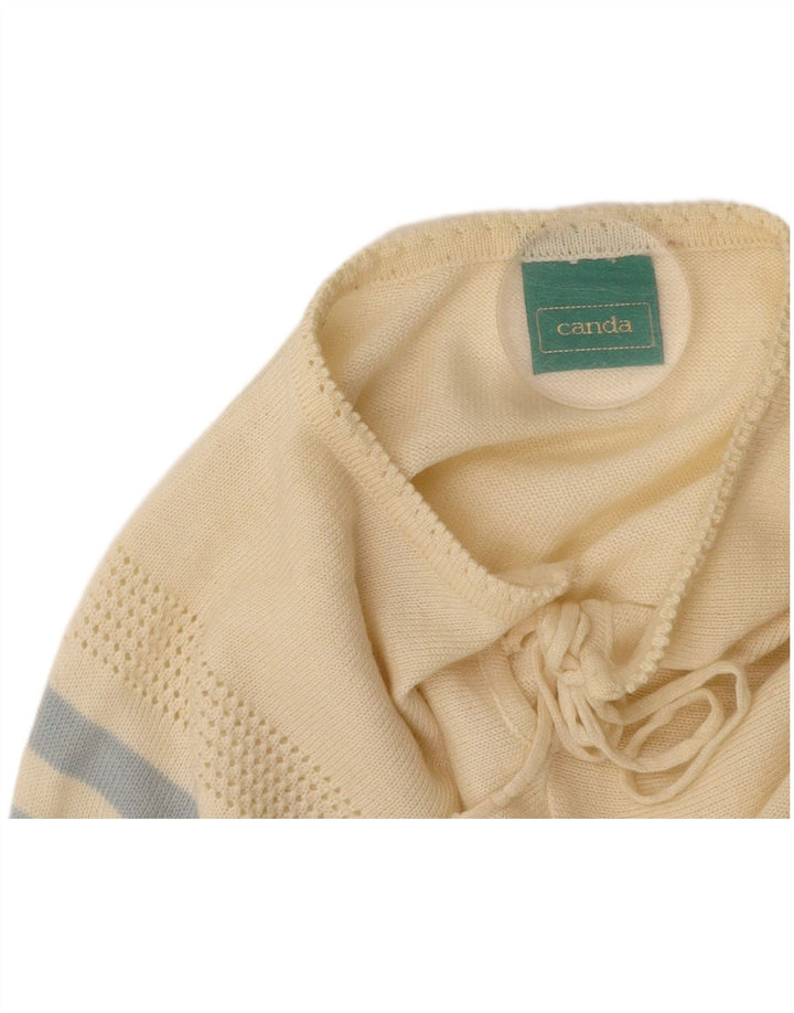 CANDA Womens Crop trøje med rund hals EU 44 XL Off White Stribet