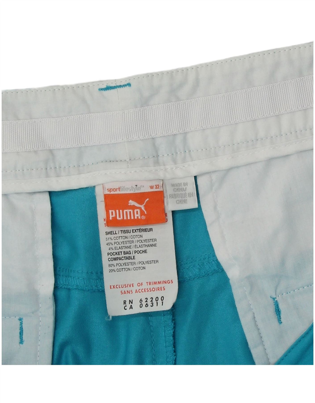 Puma Chino Shorts til mænd W32 Medium Blue Polyester
