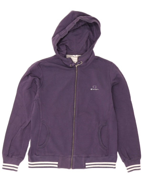 Champion Dame Hættetrøje Sweater UK 16 Stor Lilla Stribet