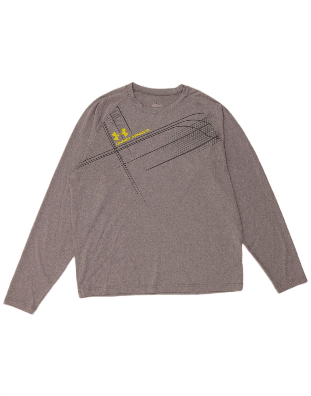 UNDER ARMOUR Herre Heat Gear Grafisk Top Langærmet Stor Grå Polyester