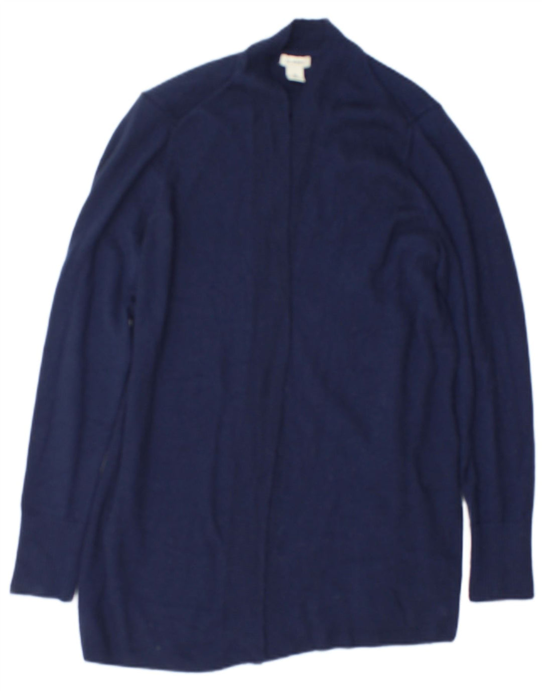 L.L.Bean Womens Open Cardigan Sweater UK 14 Medium Navy Blue Uld