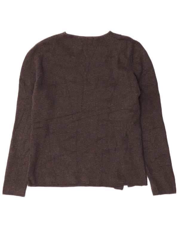 Zara Womens Crew Neck Jumper Sweater UK 18 XL Grey Cotton