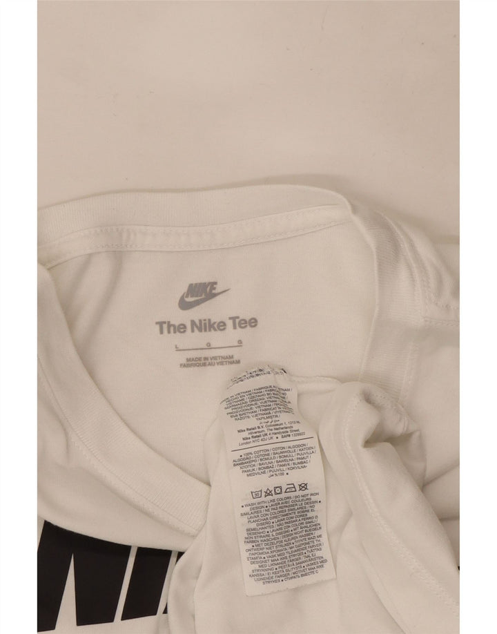 Nike grafisk T-shirt top til mænd, stor hvid bomuld