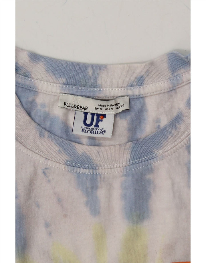 PULL & BEAR Mens Florida Graphic T-Shirt Top Small White Tie Dye Cotton Vintage Pull & Bear and Second-Hand Pull & Bear from Messina Hembry 