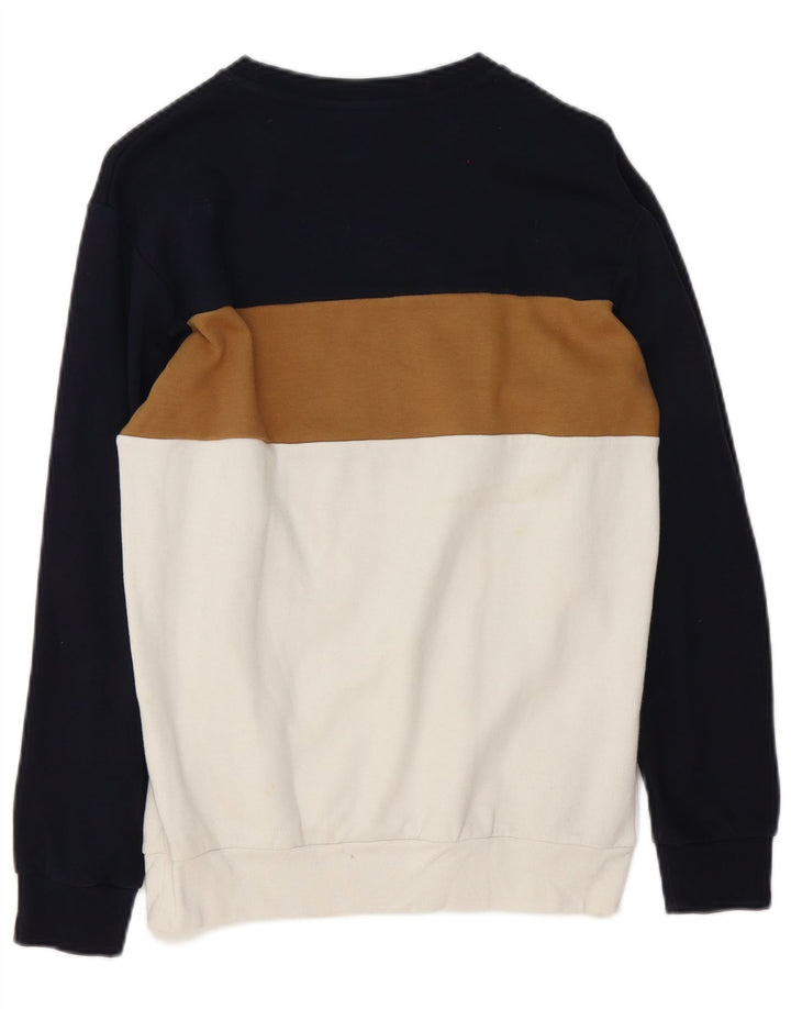 Zara Herre Sweatshirt Jumper Small White Colourblock Bomuld