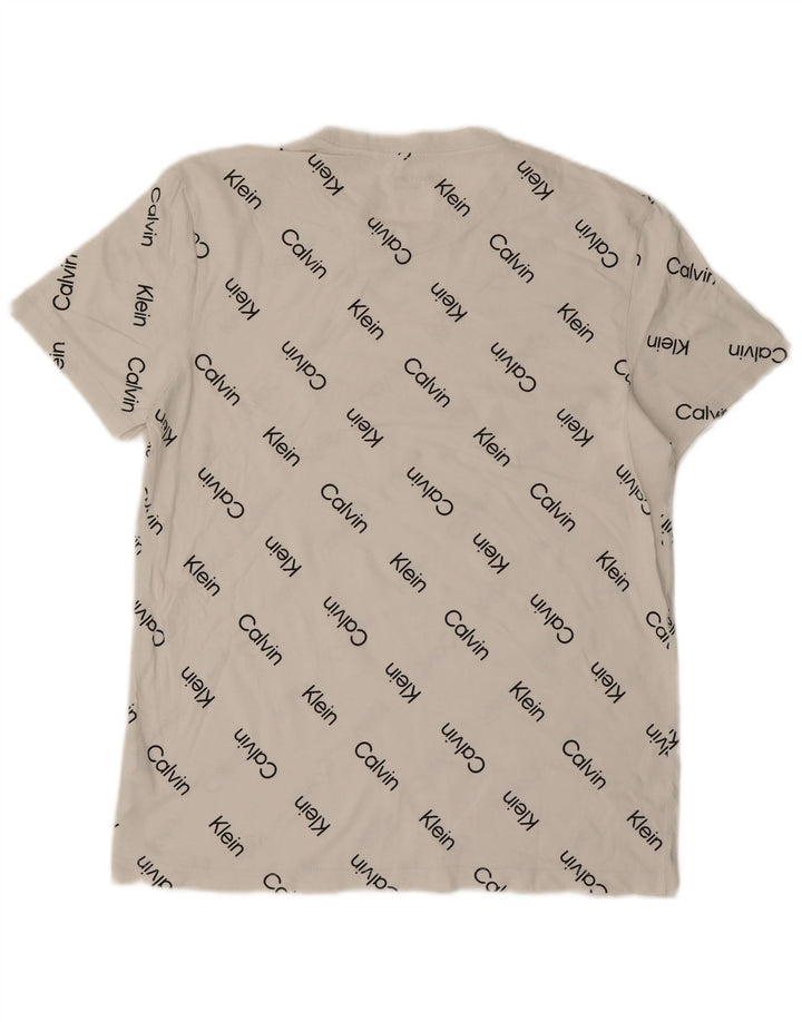 Calvin Klein Herre grafisk T-shirt Top Medium Hvid Bomuld