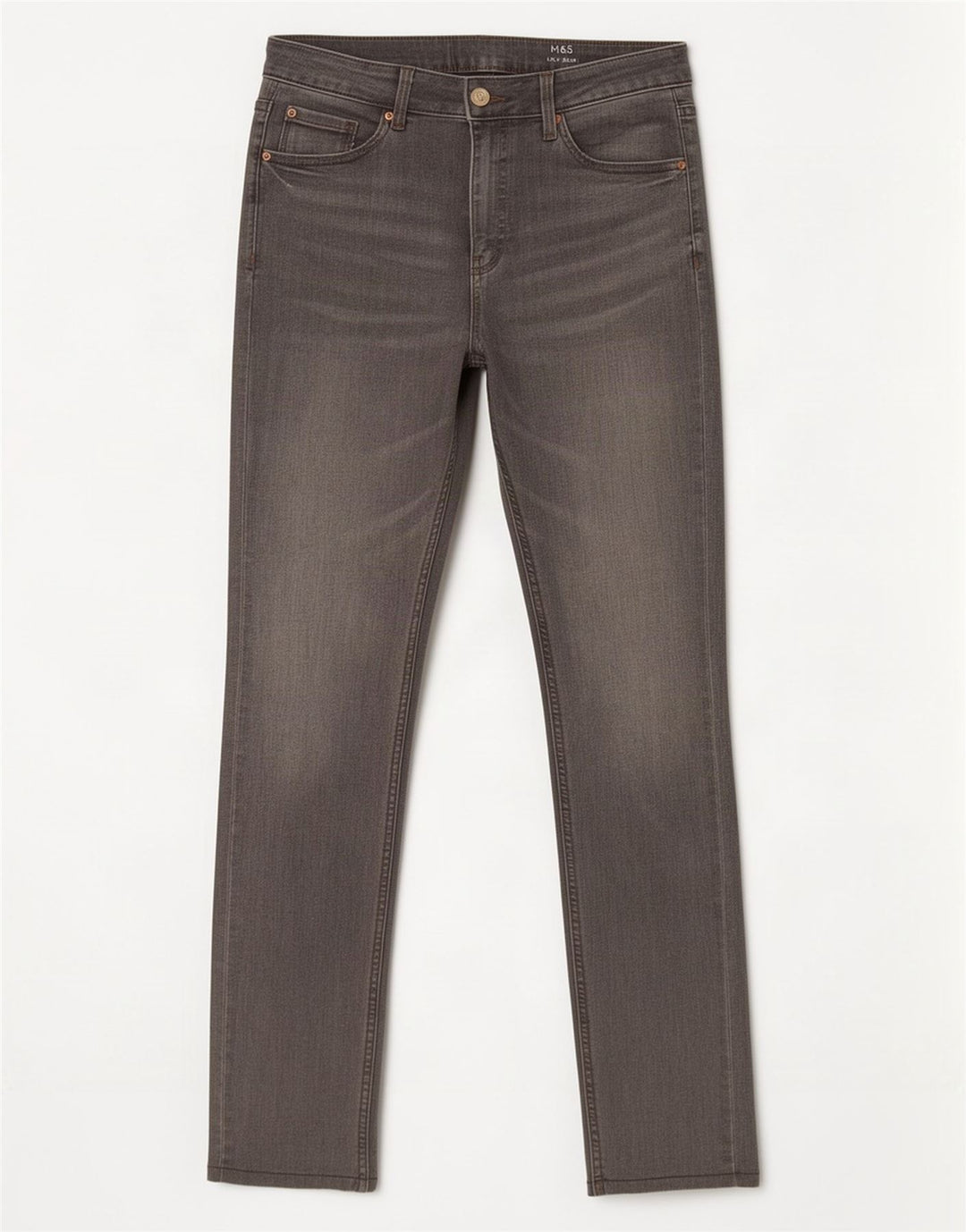 Marks & Spencer Dame Lily Slim Jeans UK 12 Medium W30 L29 Grå Bomuld
