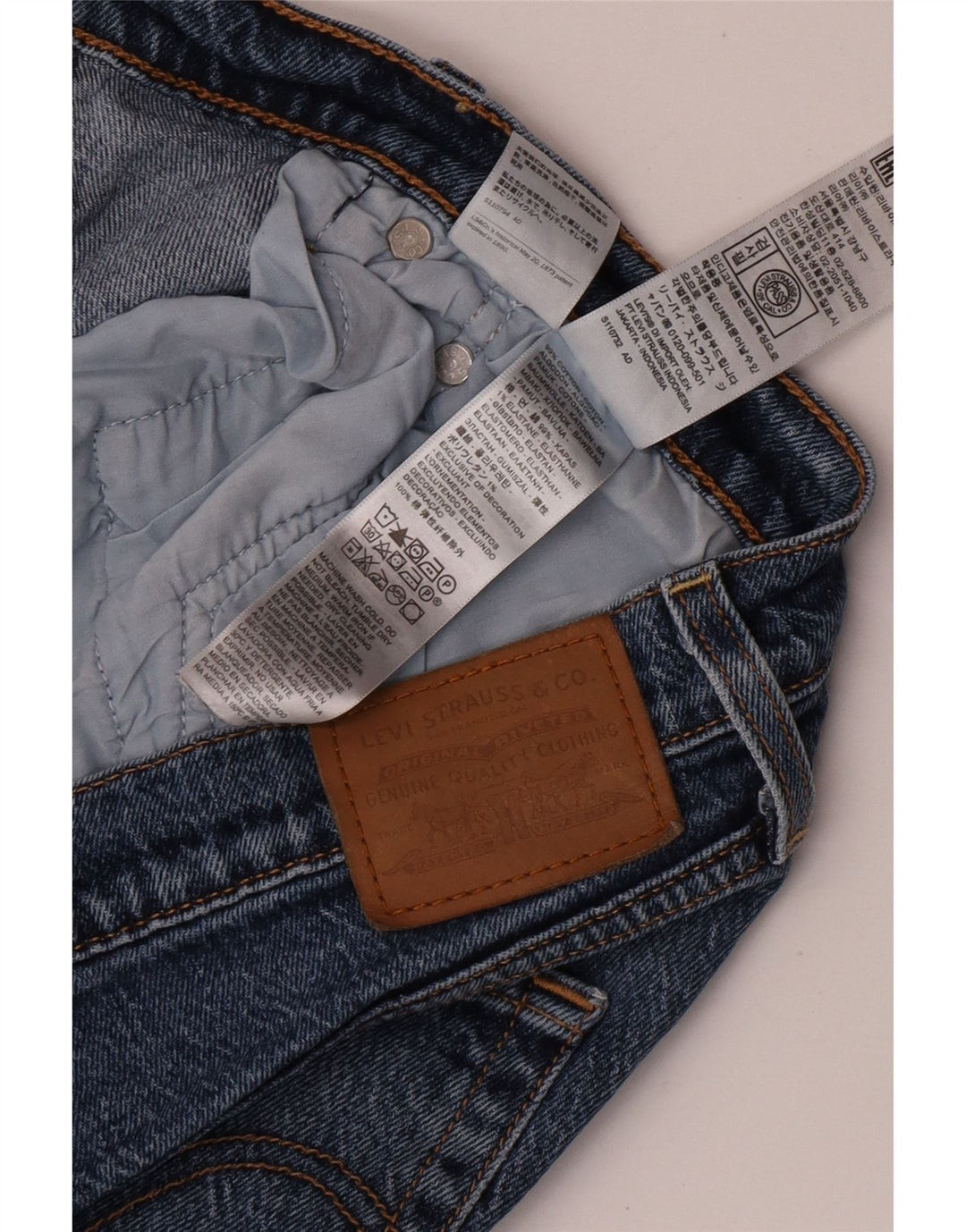 Levi's Dame Ribcage Straight Jeans W32 L29 Blå Bomuld