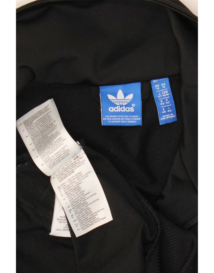 Adidas Dame Grafisk Træningsdragt Topjakke UK 14 Medium Sort Polyester