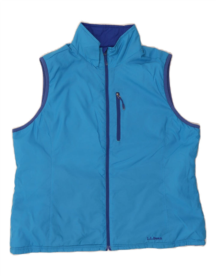 L.L.BEAN Womens Quilted Reversible Gilet UK 18 XL Blue Polyester Vintage L.L.Bean and Second-Hand L.L.Bean from Messina Hembry 