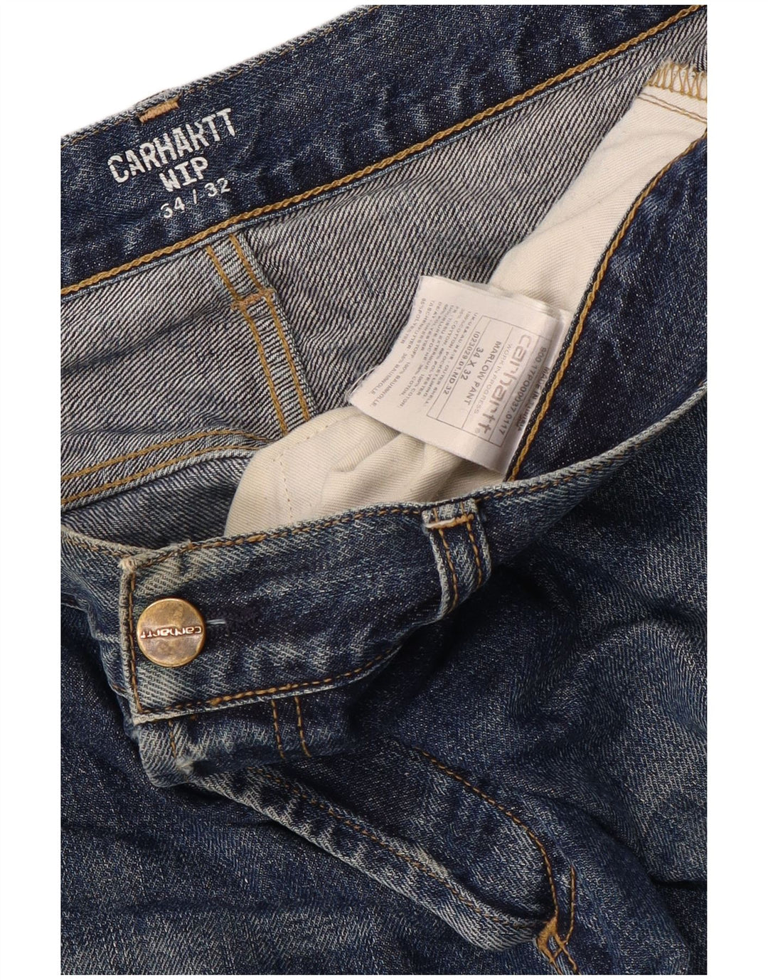 CARHARTT Herre Wip Straight Jeans W34 L32 Blå Bomuld