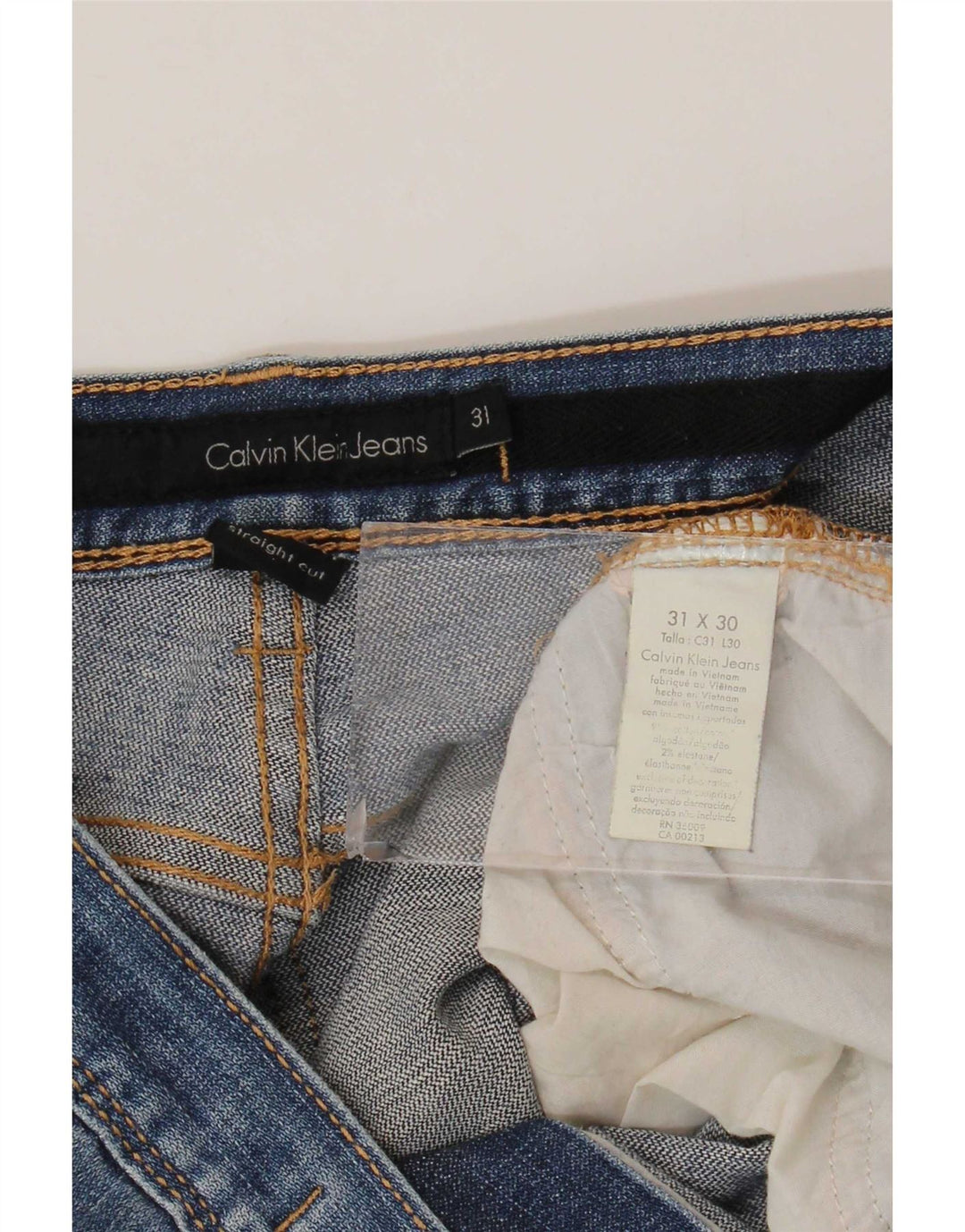 Calvin Klein Straight Jeans til mænd W31 L30 Blå Bomuld