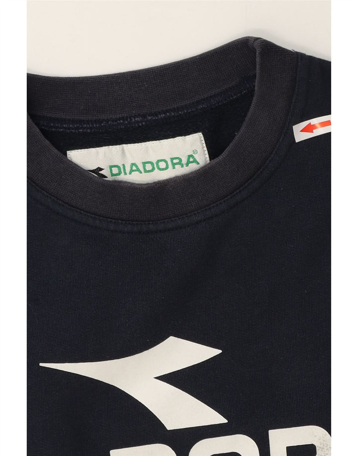 Diadora Herre Grafisk Loose Fit Sweatshirt Jumper Medium Navy Blue