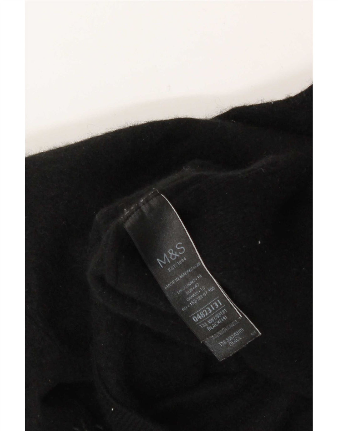 Marks & Spencer Dame Rullehals Sweater UK 14 Stor Sort Cashmere