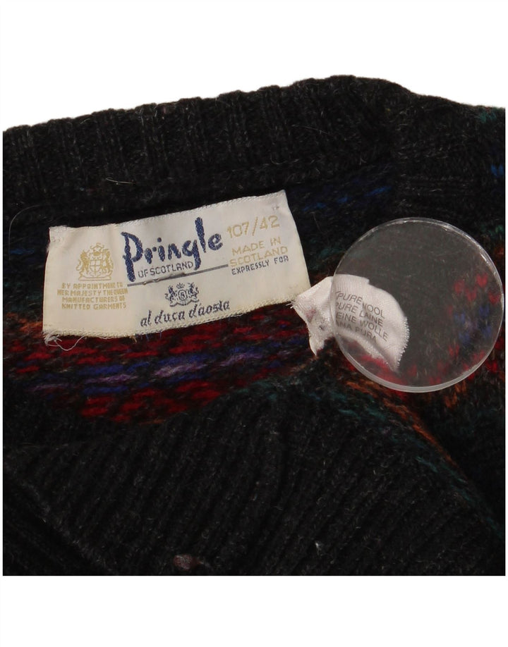 Pringle Herre Crew Neck Jumper Sweater størrelse 42 Large Multicolored Fair Isle