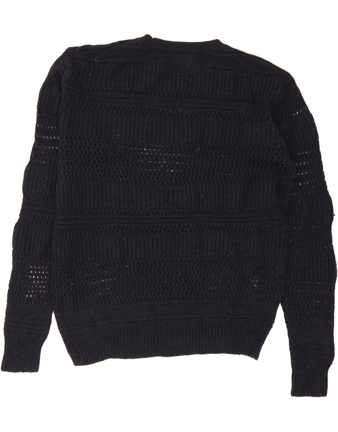 ALL SAINTS Mens Crew Neck Jumper Sweater Large Navy Blue Acrylic Vintage All Saints and Second-Hand All Saints from Messina Hembry 