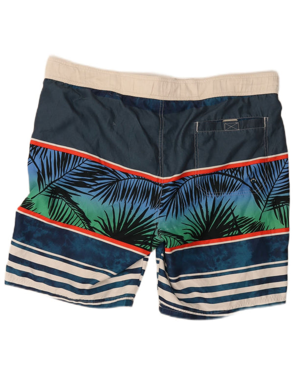 Maui and Sons Mens Graphic Regular Swimming Shorts 2XL Blue Striped Beach