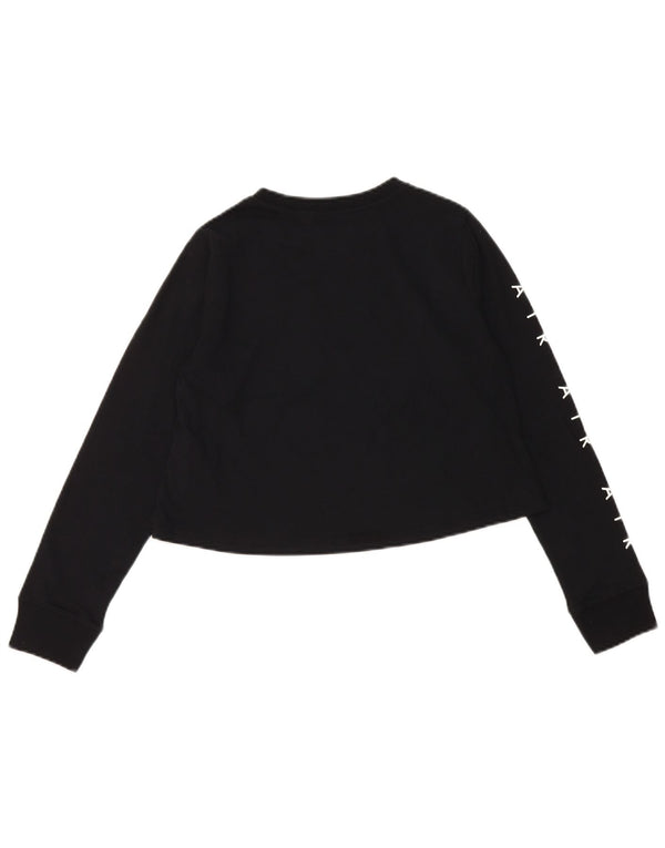 NIKE Piger Crop Grafisk Top Langærmet 10-11 år Medium Sort Bomuld