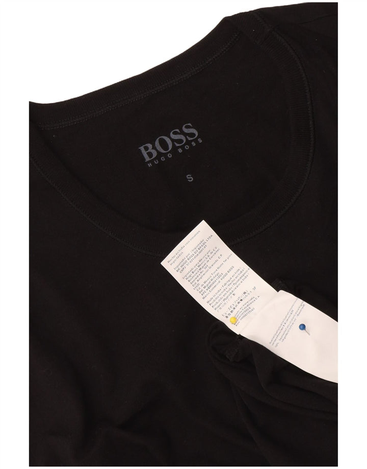 Hugo Boss Herre T-Shirt Top Lille Sort Bomuld