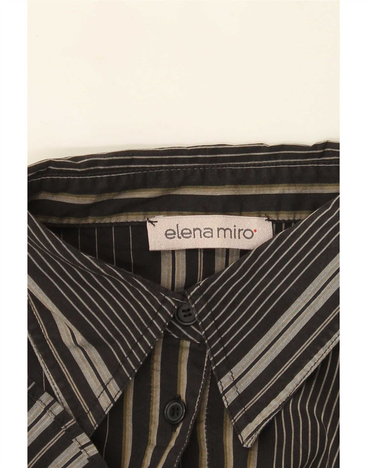 ELENA MIRO Oversized skjorte til kvinder UK 18 XL Sort Stribet