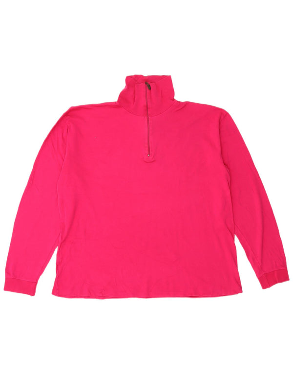 Conte of Florence Dame Zip Neck Top Langærmet IT 54 3XL Pink