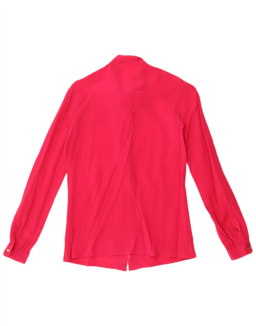 Vintage Dame Front Tie Shirt Bluse IT 42 Medium Pink Acetate