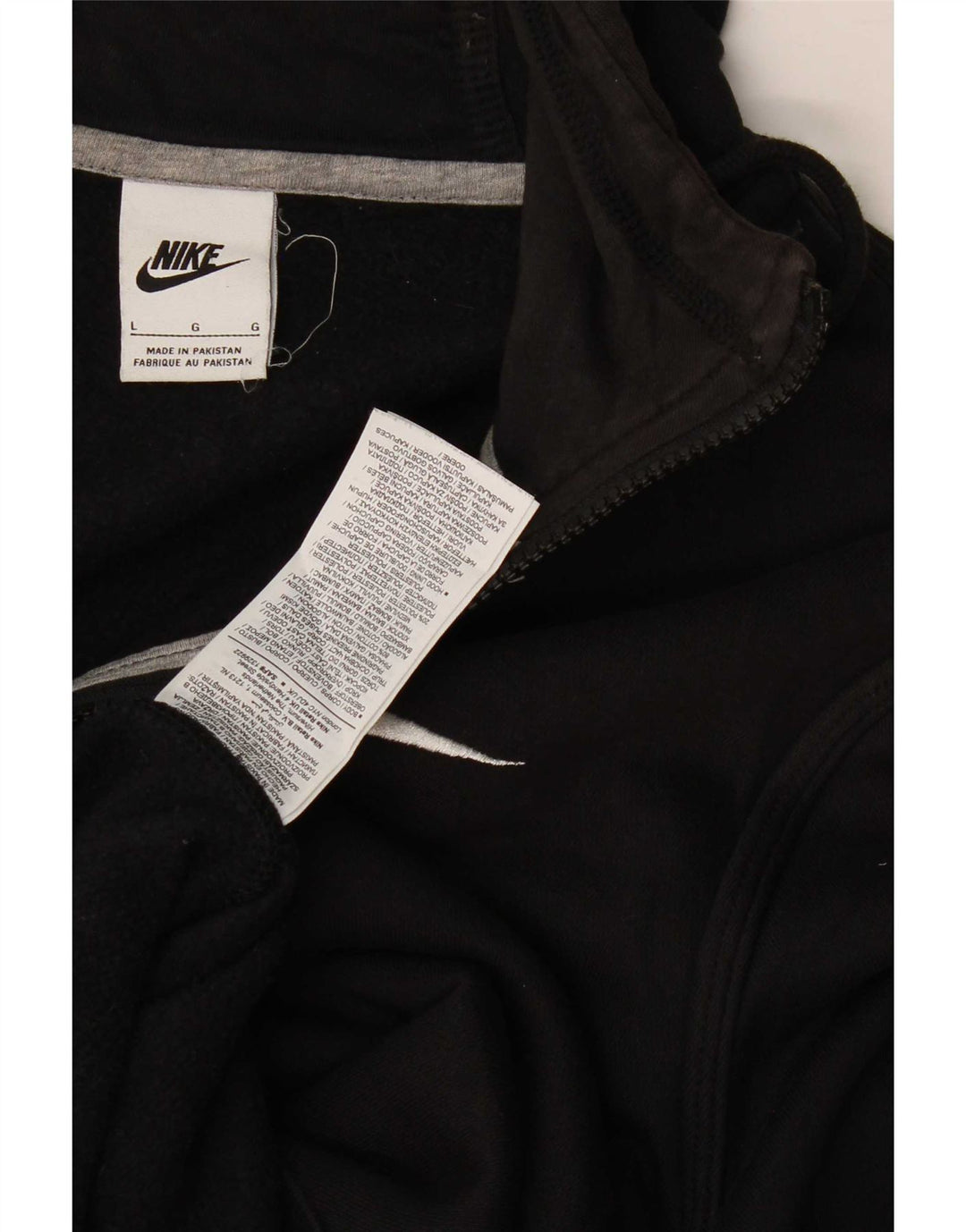 Nike hættetrøje med lynlås til mænd Stor sort bomuld