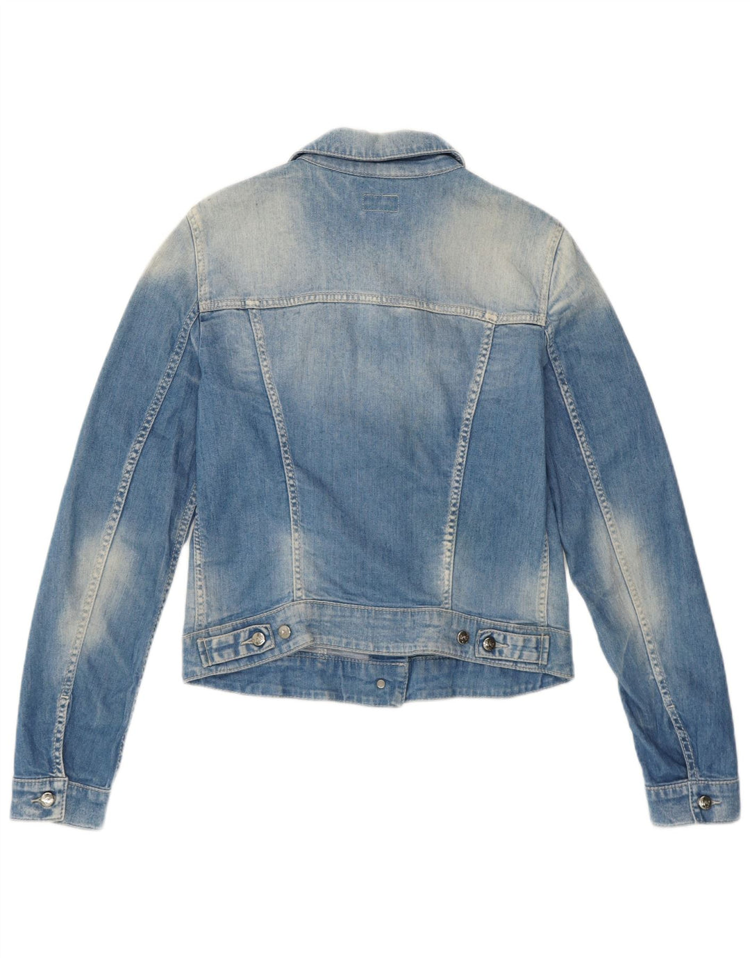 GAS Dame Crop Denim Jacket UK 10 Small Blue Cotton