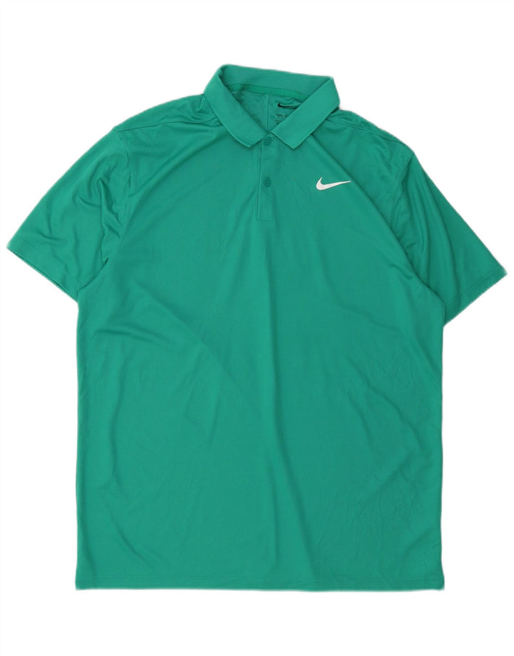 NIKE Dri Fit Polo Shirt til mænd, stor grøn polyester