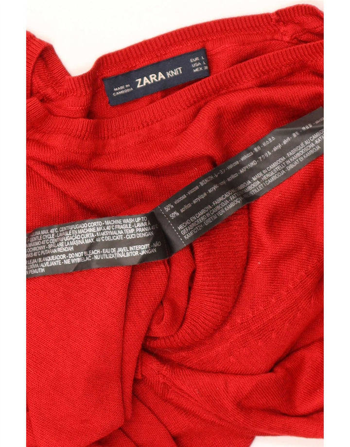 Zara Dame sweater med rund hals DK 16 Stor rød viskose