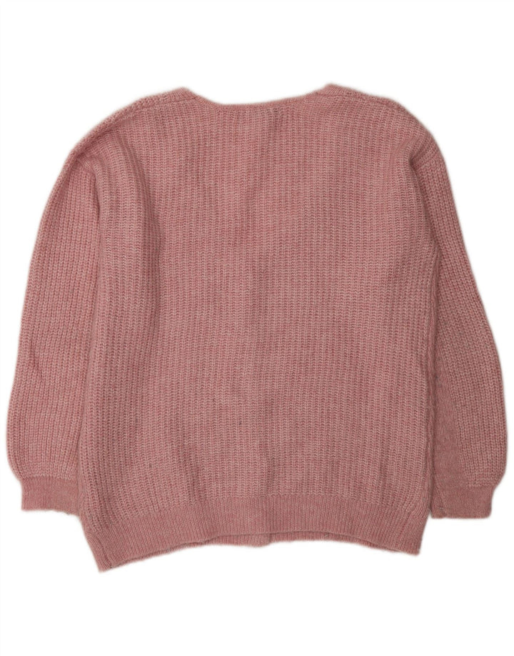 Marks & Spencer Dame Oversized Cardigan Sweater UK 10 Small Pink Acryl