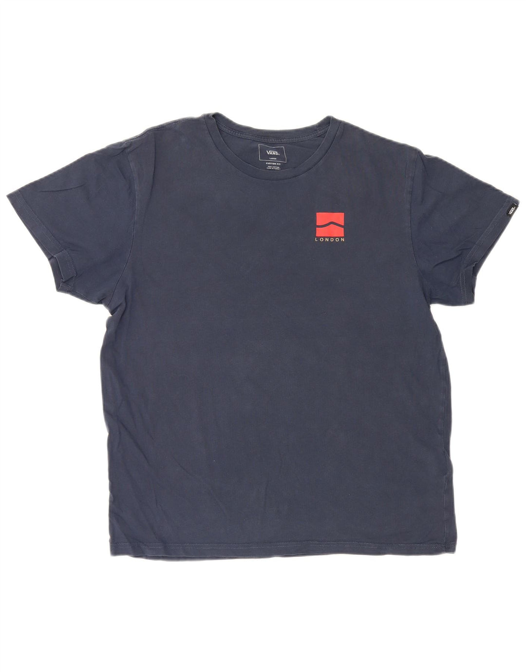 Vans Herre Custom Fit grafisk T-shirt Top Stor marineblå bomuld