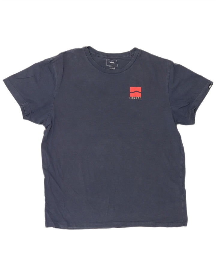 Vans Herre Custom Fit grafisk T-shirt Top Stor marineblå bomuld