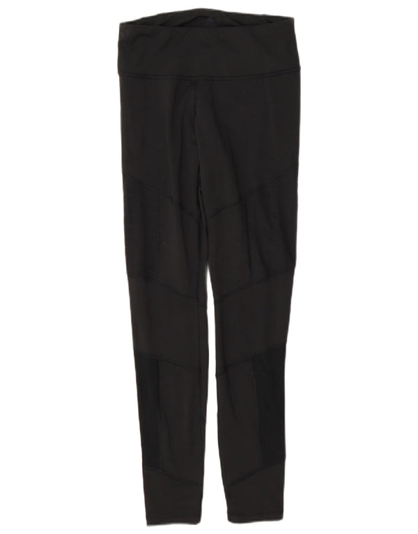 Reebok Womens Leggings UK 8/10 Small Black Polyester