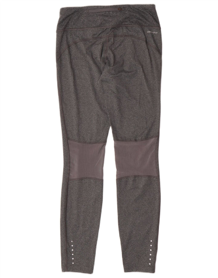 Nike Dame Dri Fit Leggings UK 10 Small Grå Polyester