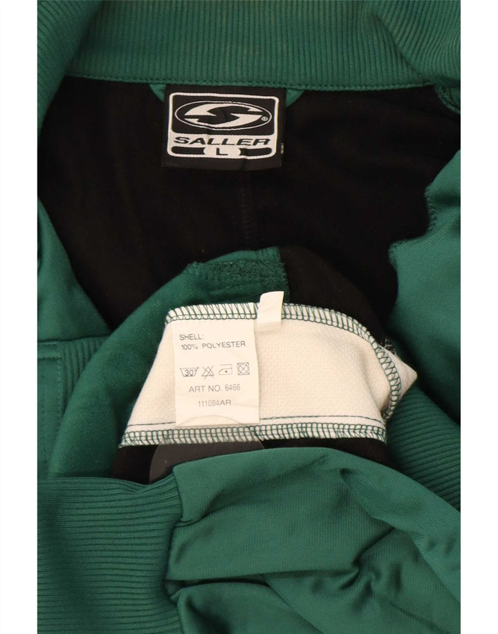 Saller Herre grafisk træningsdragt Topjakke Stor Grøn Colourblock Polyester