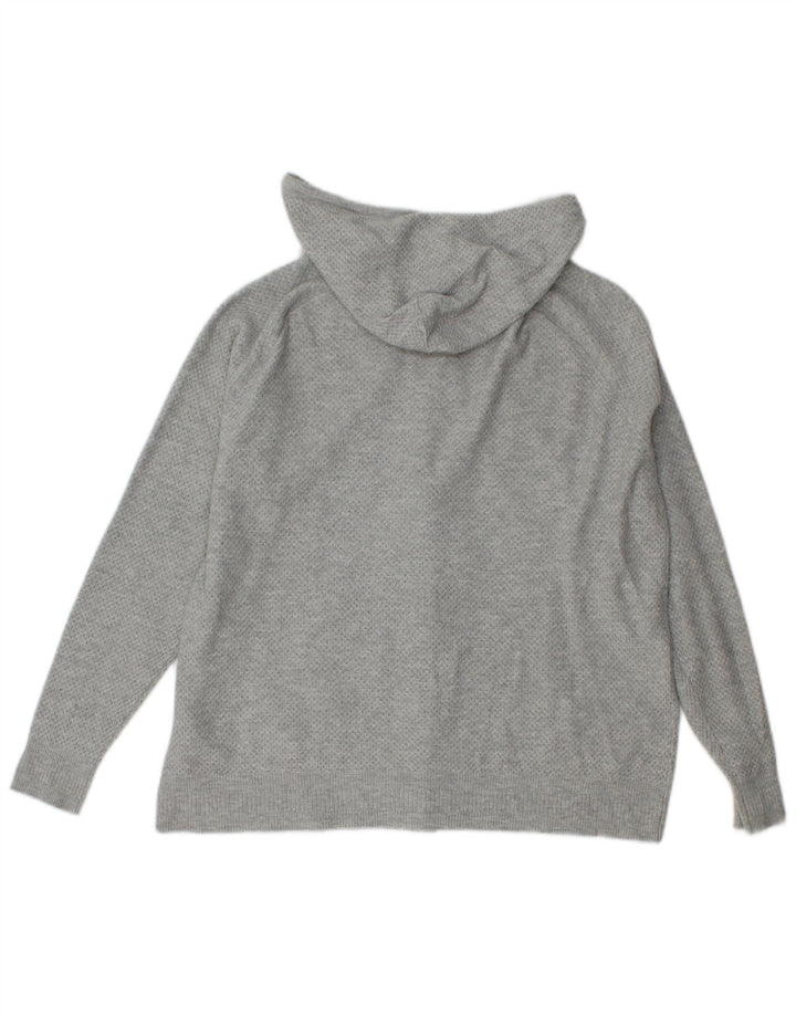 Marks & Spencer Dame Strik Hættetrøje Sweater UK 14 Medium Grå Viscose